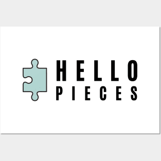 Hello Pieces- Standard Black Posters and Art